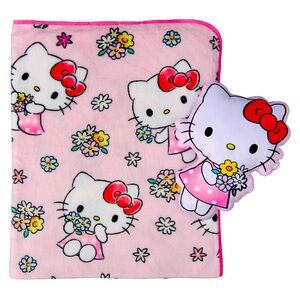 Hello Kitty Pink Blanket and Pillow Set